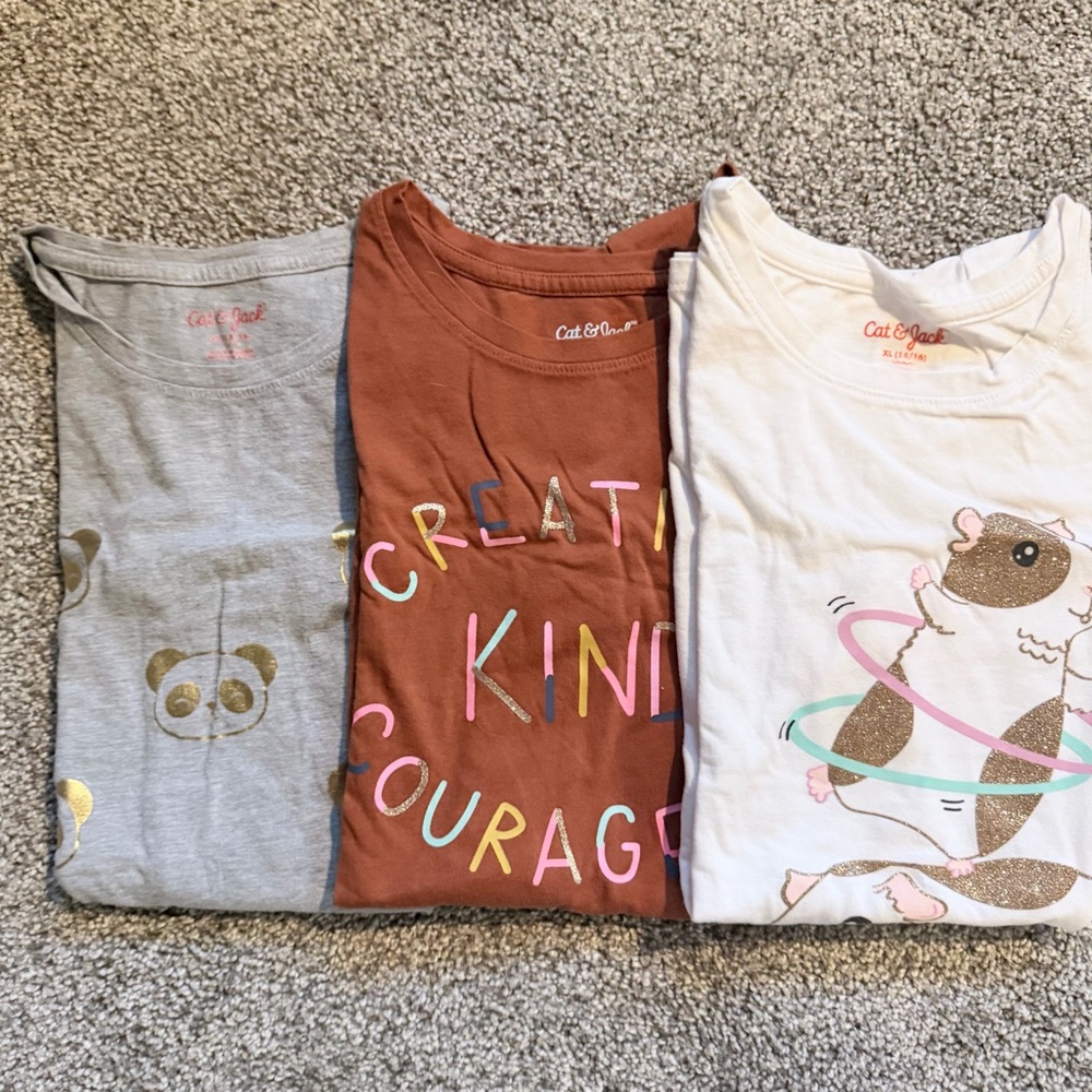 Cat & Jack Girls Graphic Tees - lot of three